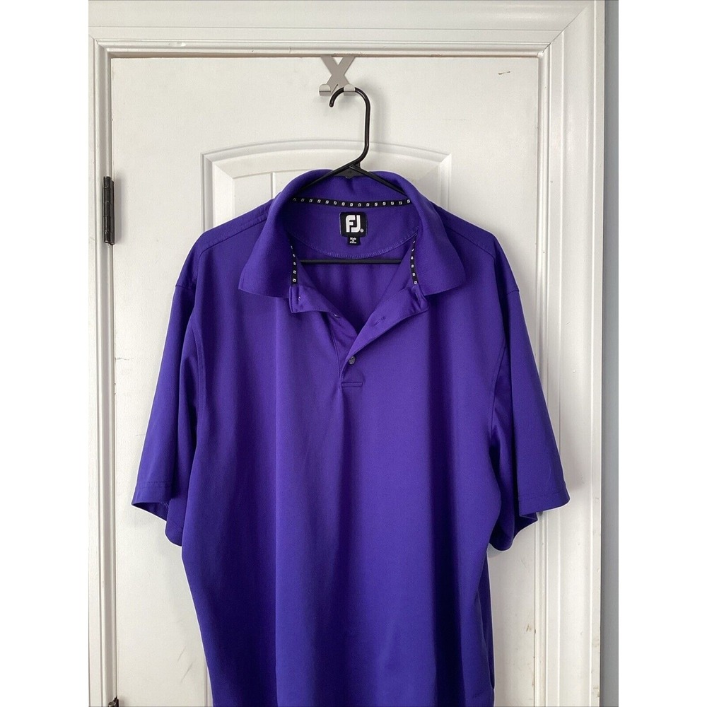 FootJoy Mens Purple Short Sleeve Regular-Fit Polo Shirt XXL